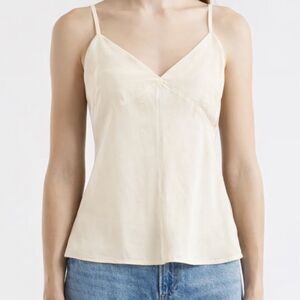 NEW Alex Mill Mia Top In Cupro Ivory Size XL